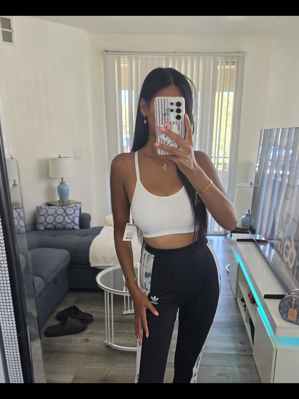 White Women's Cropped Tank CropTop Stretchy